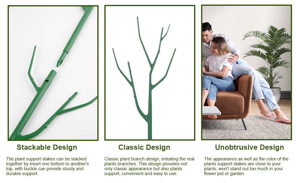 5 Pack Stackable Plant Stakes, Climbing Plant Structures for Monstera, Pothos, Philodendron Plant Stakes for Indoor Plants