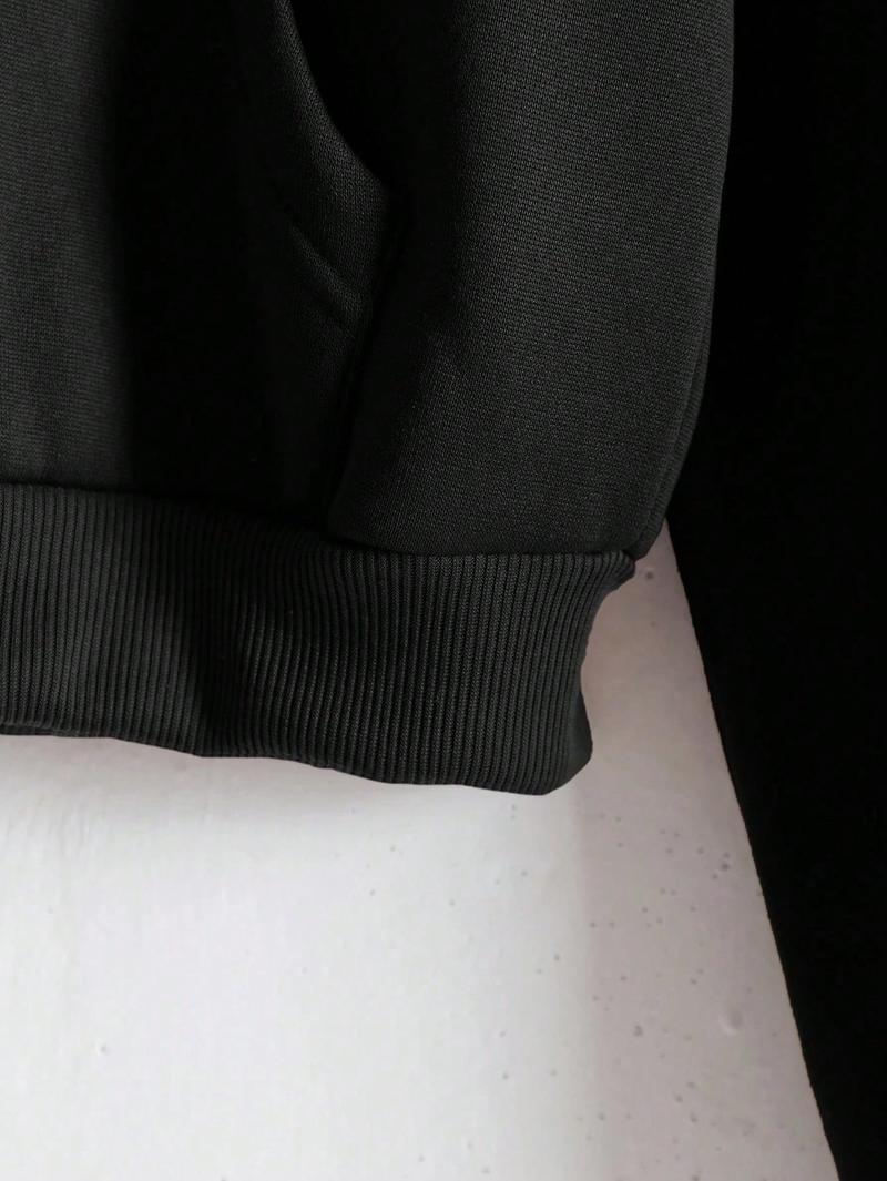 Casual Thermal Zip Up Crop Hoodie Hooded Sweatshirt Black Drawstring Thermal Lined Long Sleeve Pullover Fall Outfit For Girls Teenagers Kids Size 8-16Y B2713 comfortable Girls' Graphic Print Hoodie sequins pants sunburst beauty page ants granola Face