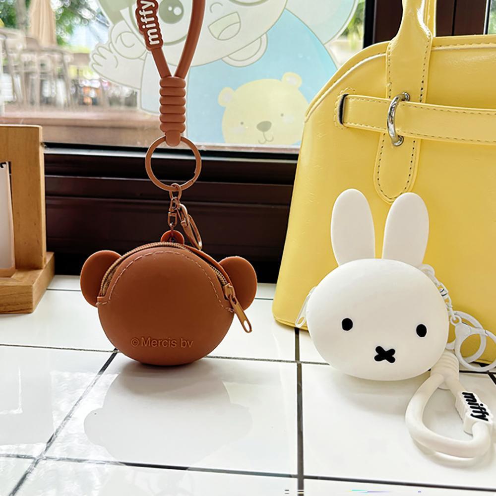 Kawaii Miffy Boris Cute Coin Purse Cartoon Rabbit Soft Silicone Mini Multifunctional Storage Bag Decoration Pendant Girl Gift