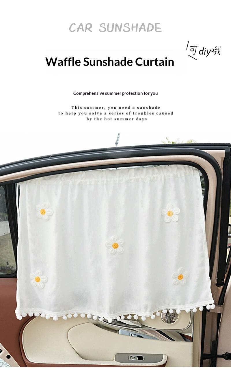 Car sunshade curtain for summer, fresh floral design, car sunshade curtain, interior sun protection and privacy curtain