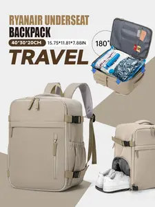 Travel Luggage Vacuum Compression Set Women'S Backpack, Airline Approved 40X30X20Cm Size Cabin Bag, carryon backpack for travel, with Vacuum Pump Combination, Back with Trolley Suitcase Fixed Strap, Suitable for Air Travel And Casual Clothing Storage Bag