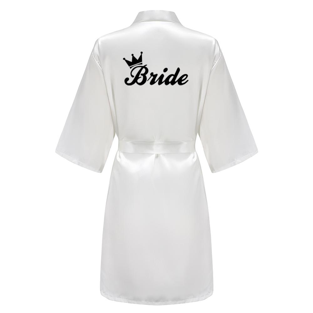 Black Women Silky Satin Robe Wedding Bridal Party Bride Bridesmaid Robes Kimono Loungewear Dressing Gowns