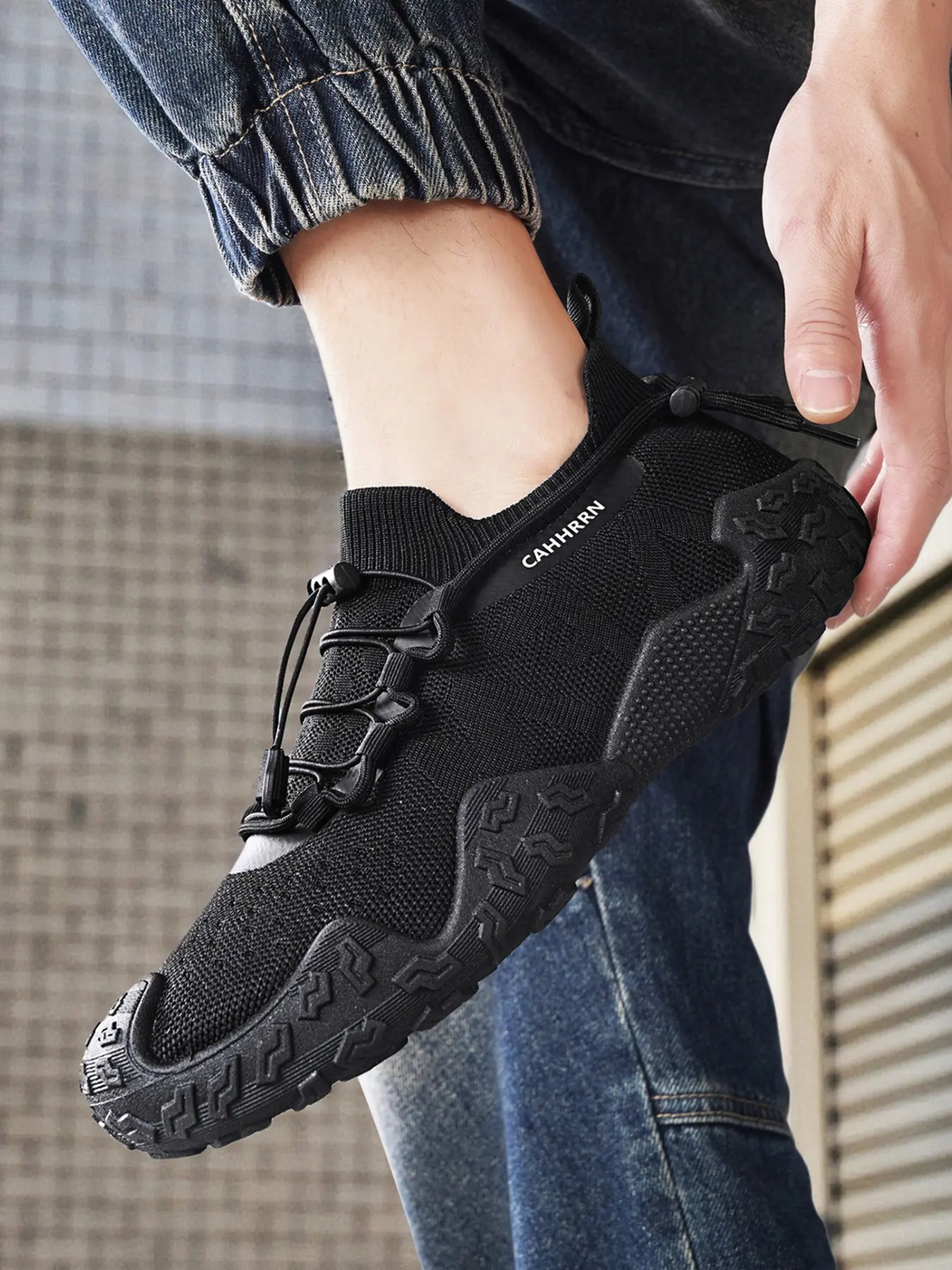 Casual Flyknit Sports Shoes, Thick Sole Agony Style, Versatile Commuter Student Trendy Shoes, Fashionable Streetwear Sneakers