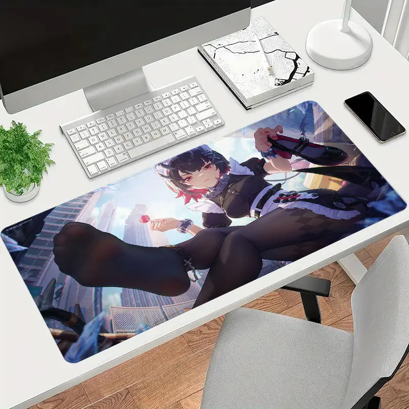 Anime Chic Mouse Pad for Desk Gaming Mousepad Extended Large Desk Mat With Stitched Edge Non-Slip Polyester Rubber Base Computer Desk Accessories Gaming Desk Accessory for Home Office Decor Pads 35.4x15.7 Inch Perfect Gift for Men Women