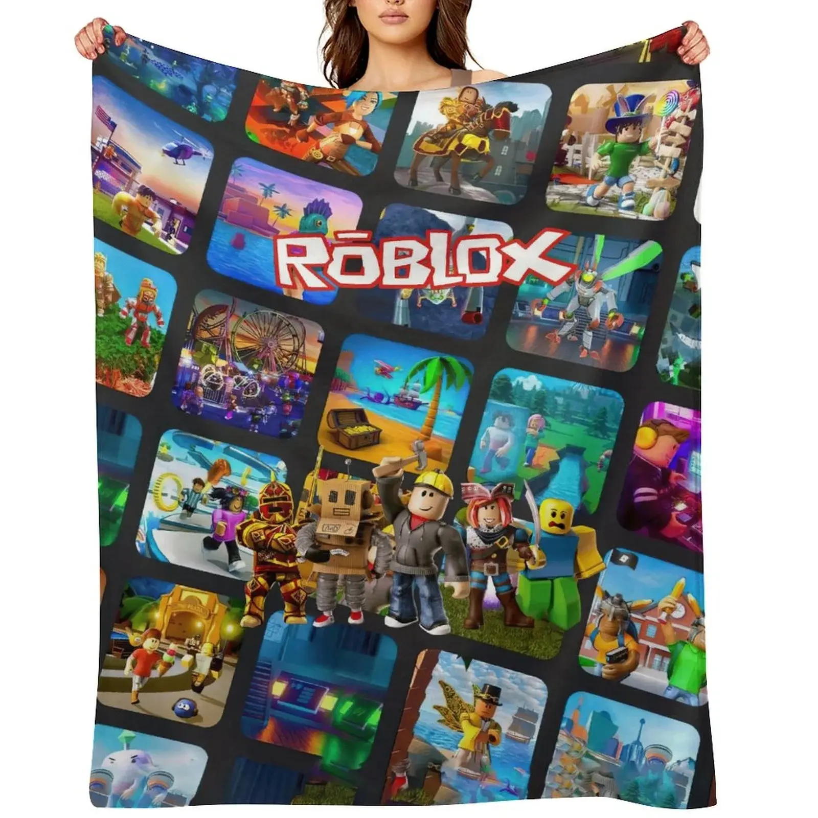 Roblox-themed blanket - modern style, suitable for all seasons, machine washable, multi-purpose, suitable for sofa, bed, naps, travel - great gift idea