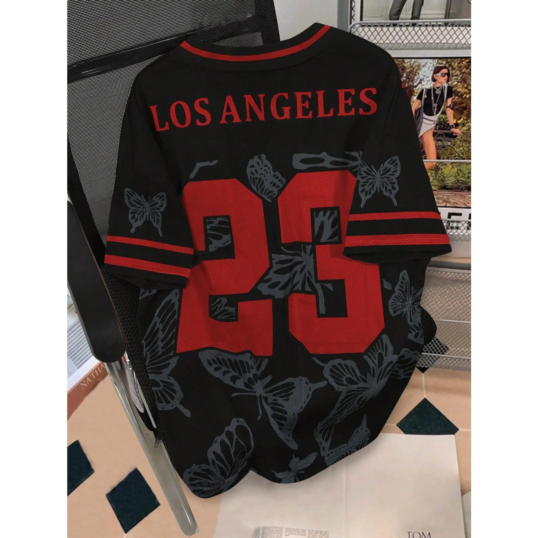 Men's Casual Streetwear Graphic Tee - Loose Fit Jersey Top with Deep V-Neck Cut, Drop Shoulders, Breathable Short Sleeves, Soft Fabric, XXL Size for Summer Outdoors