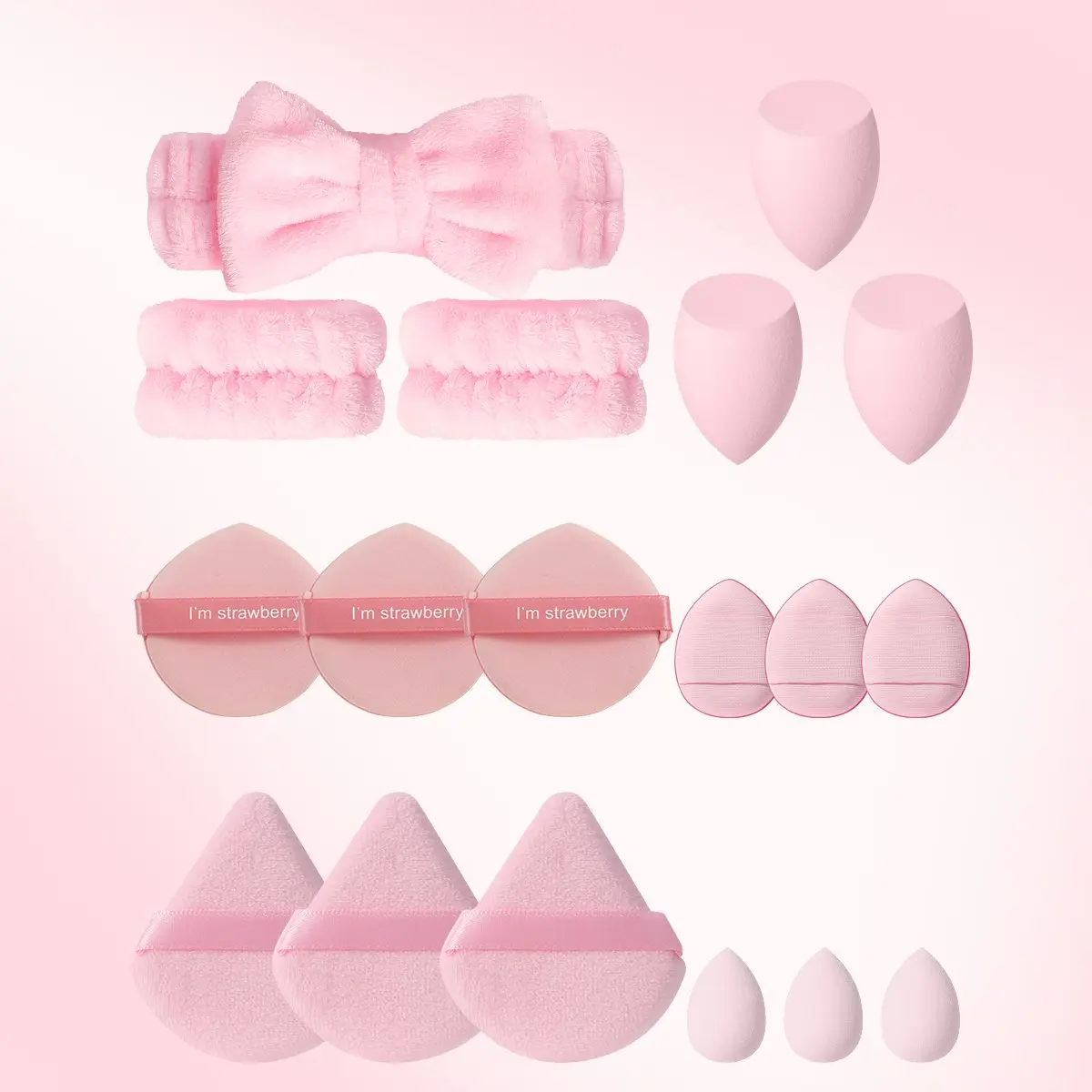 18-Piece Makeup Tool Set, Multi-Size Mini & Regular Foundation Applicators, Wet/dry Use, Ideal for Beginners, Daily Skincare & Makeup