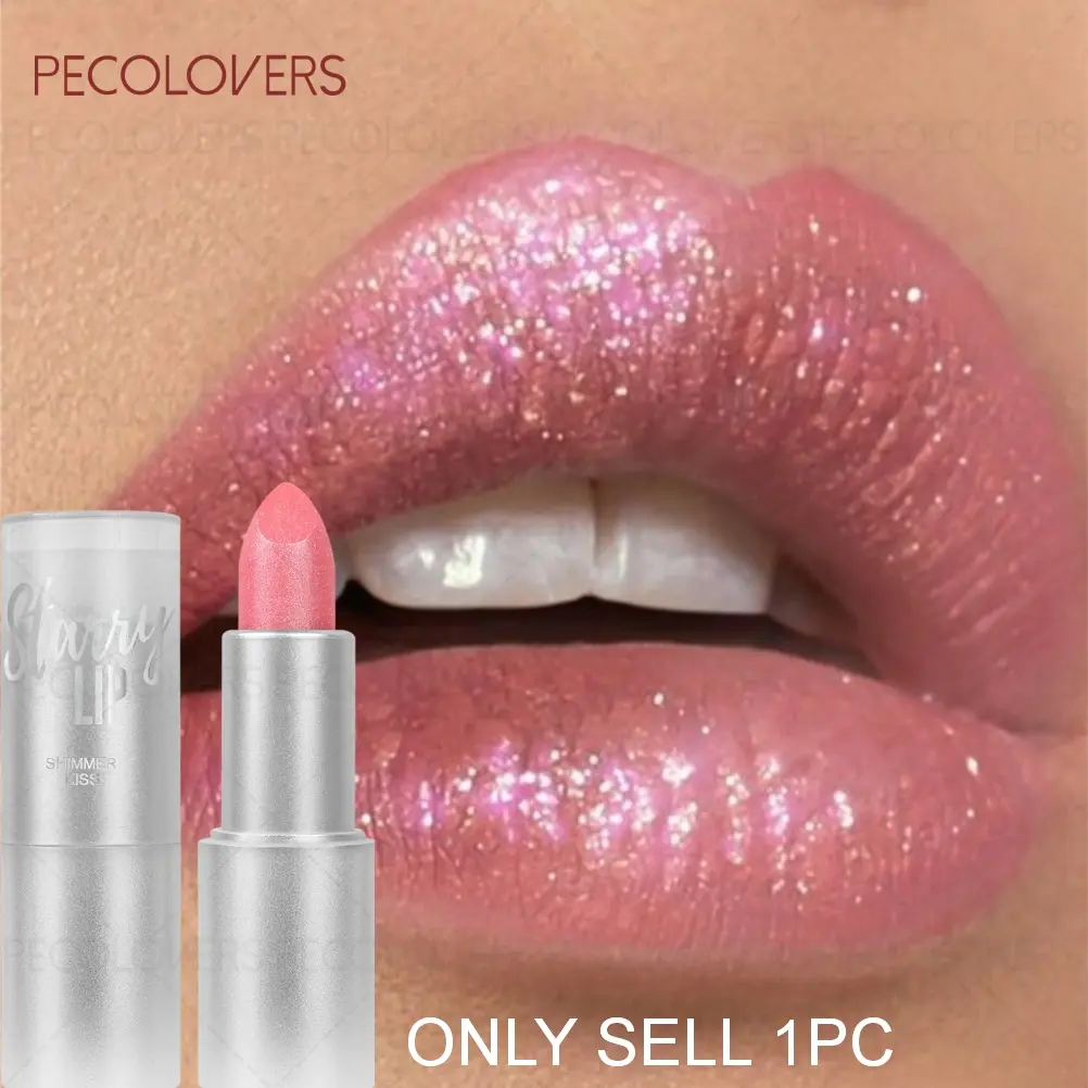 1PC Long-lasting Shiny Cosmetic Lipstick - Waterproof and Smudge-proof, Non-stick Cup Formula, Fine Glitter, Creamy Texture, Various Selection to Choose, Easy To Apply