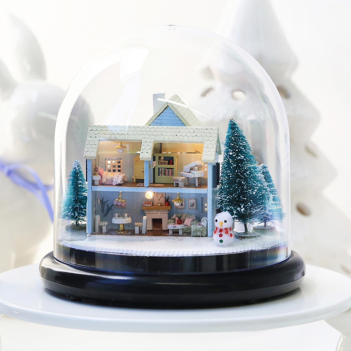 DIY Miniature House Kit, Nordic Fairy Tale Wooden DIY House Kit with LED Light, DIY Woodcraft Kit for Teenager & Adults, Birthday Gift