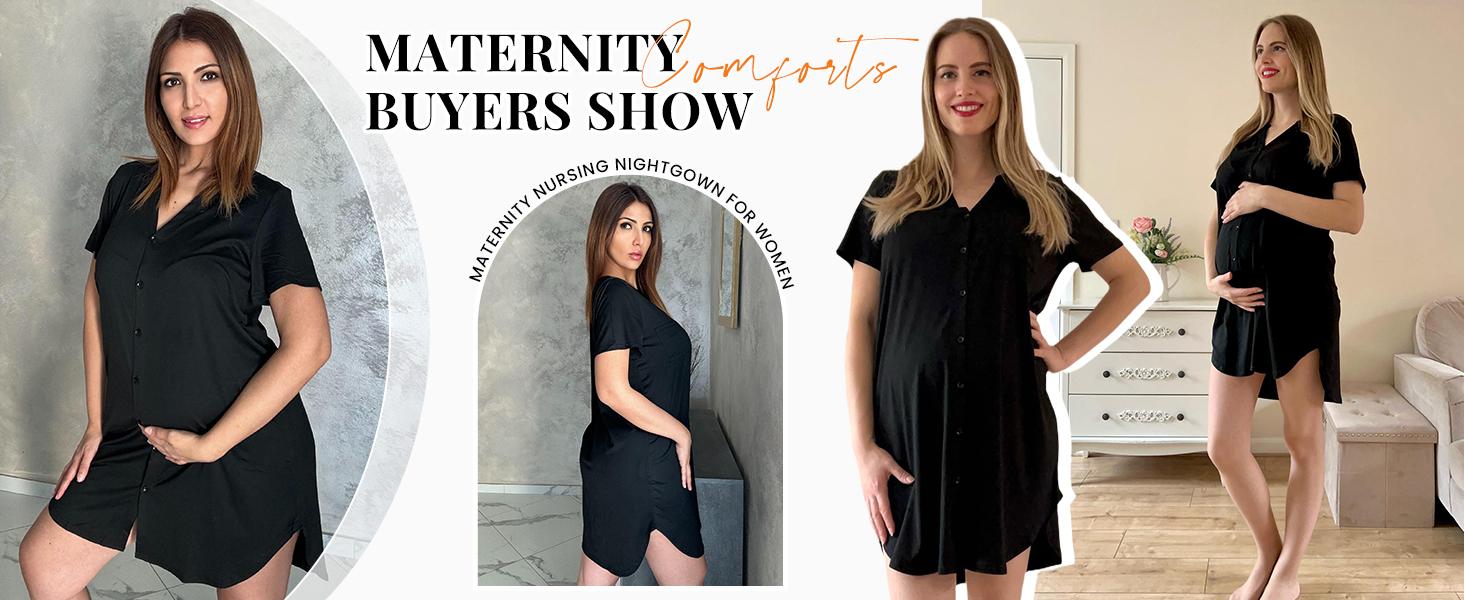 Women V Neck Button Down Nightgown