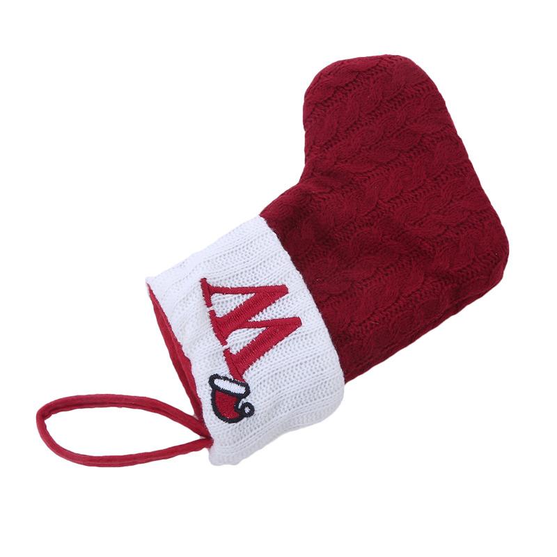 Christmas Socks Knitting Snowflake Letter Stocking Christmas Decoration For Home 2024 Xmas Tree Ornament Gift Navidad Natal 2025