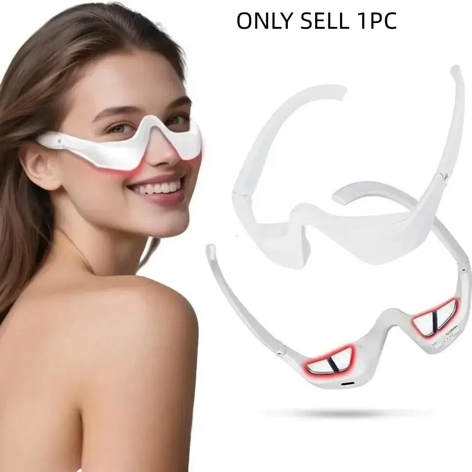 USB Rechargeable Light Glasses, Lightweight LED Light Eye Massager, Relieves Eye Fatigue, Reduces Puffiness and Dark Circles, Home or Travel Use, Unisex