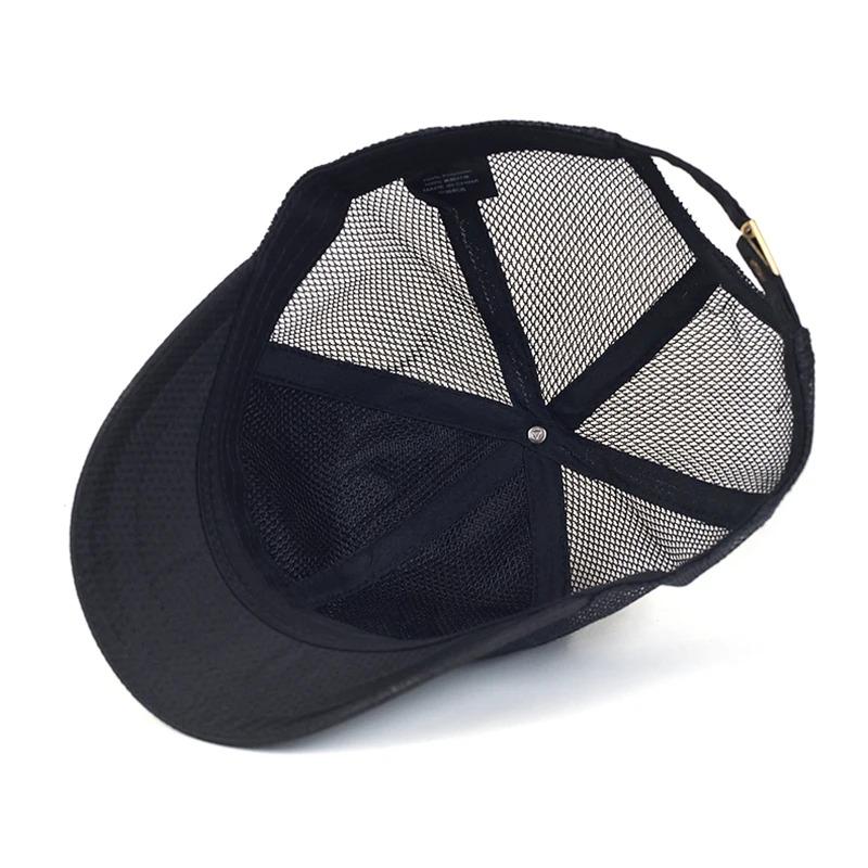 Mesh Short Brim Baseball Cap Men Women Breathable Dad Hat Adjustable Solid Trucker Style Low Profile Caps