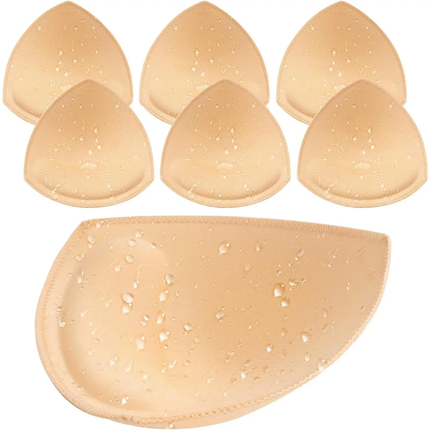 Women's Waterproof Swimming Accessories - 3 Pairs Removable Foam Fabric Push-Up Swimsuit Bra Pads, Nursing-Friendly Bikini Inserts