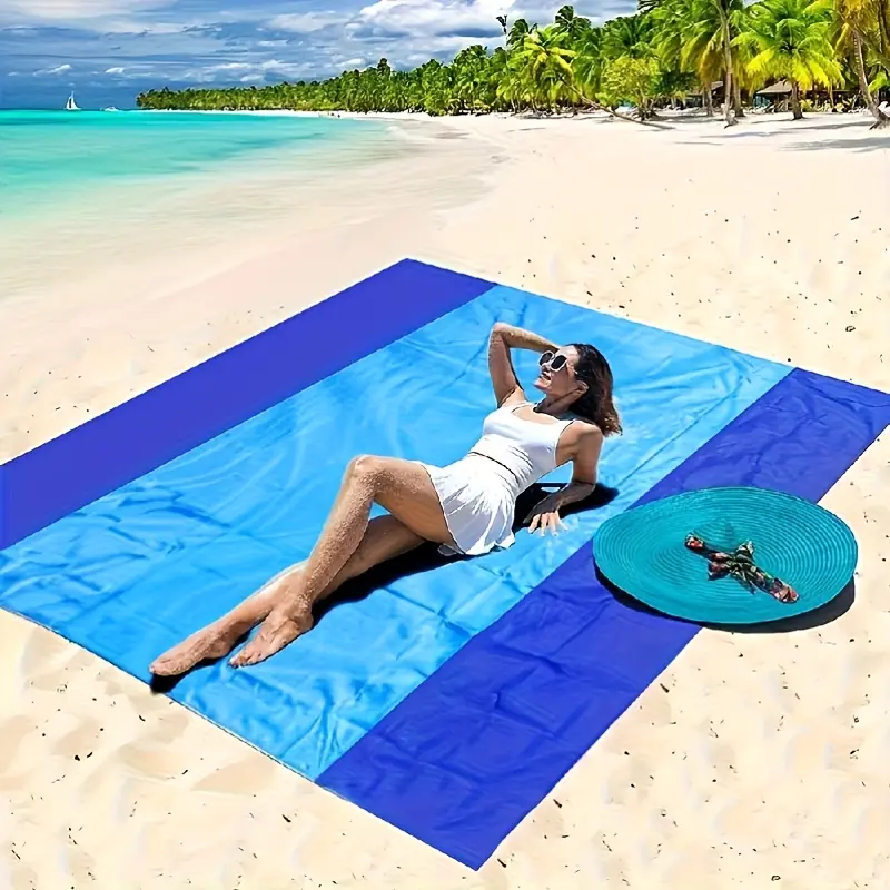 Extra Large Beach Blanket, Sandproof Picnic Mat for 4-6 People, Foldable Outdoor Blanket for Beach & Camping