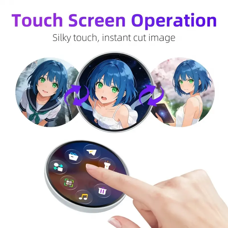 Digital badges, badge pins - 1.85-inch HD display, dynamic digital display, supports wireless uploads of photos, GIFs, and 9-second videos - electronic badges, digital badge pins, cool gifts for anime fans, cosplay, and events