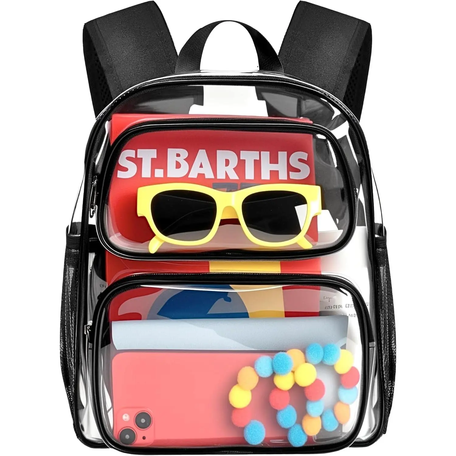 Clear Backpack Stadium Approved 12x10x6, Transparent Bag