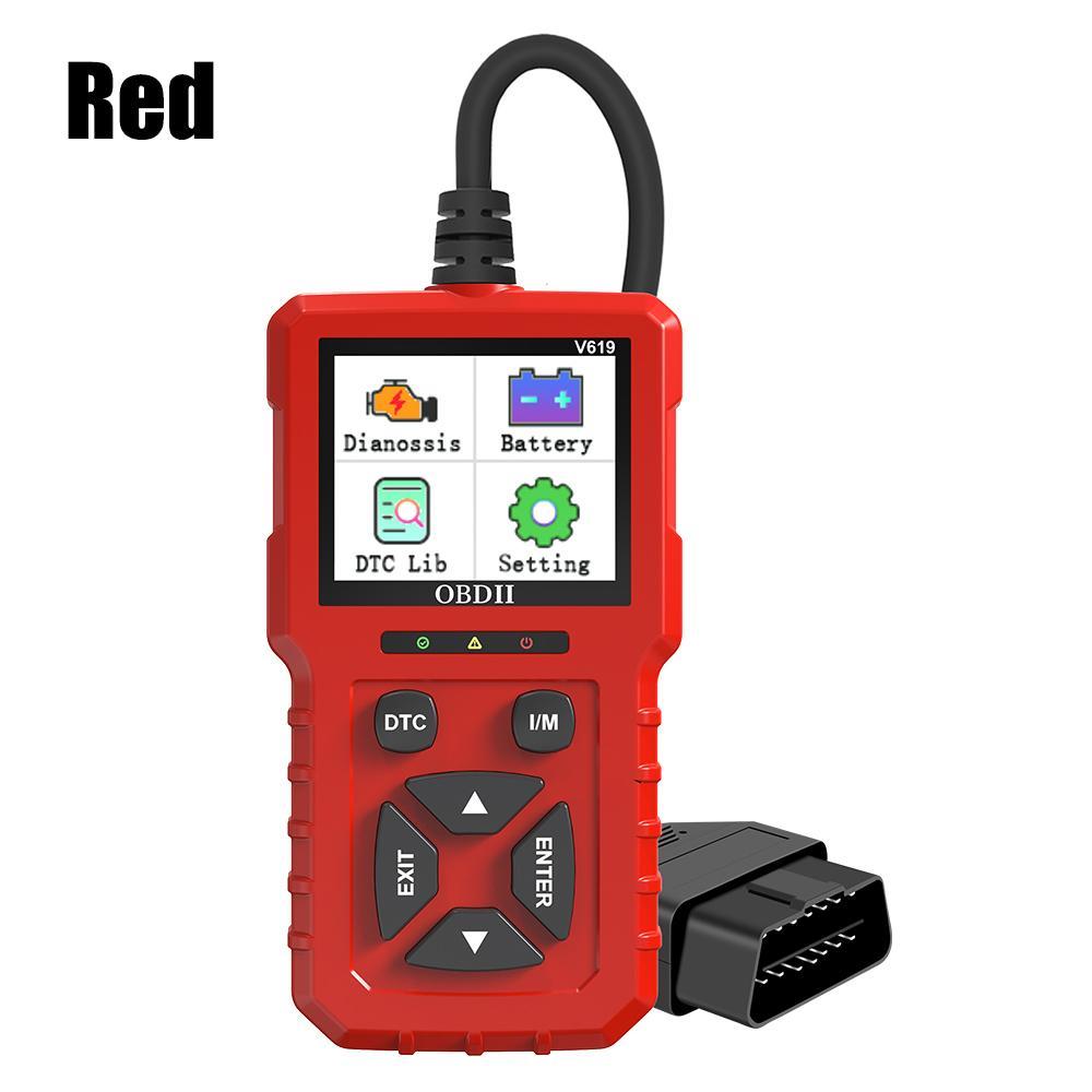 V619 Car Engine Diagnostic Tool, Multifunctional Car Engine Code Reader, OBD Scanner, Automotive Scan Tool, Universal Car Battery Tester Tool with Multi-language to Use