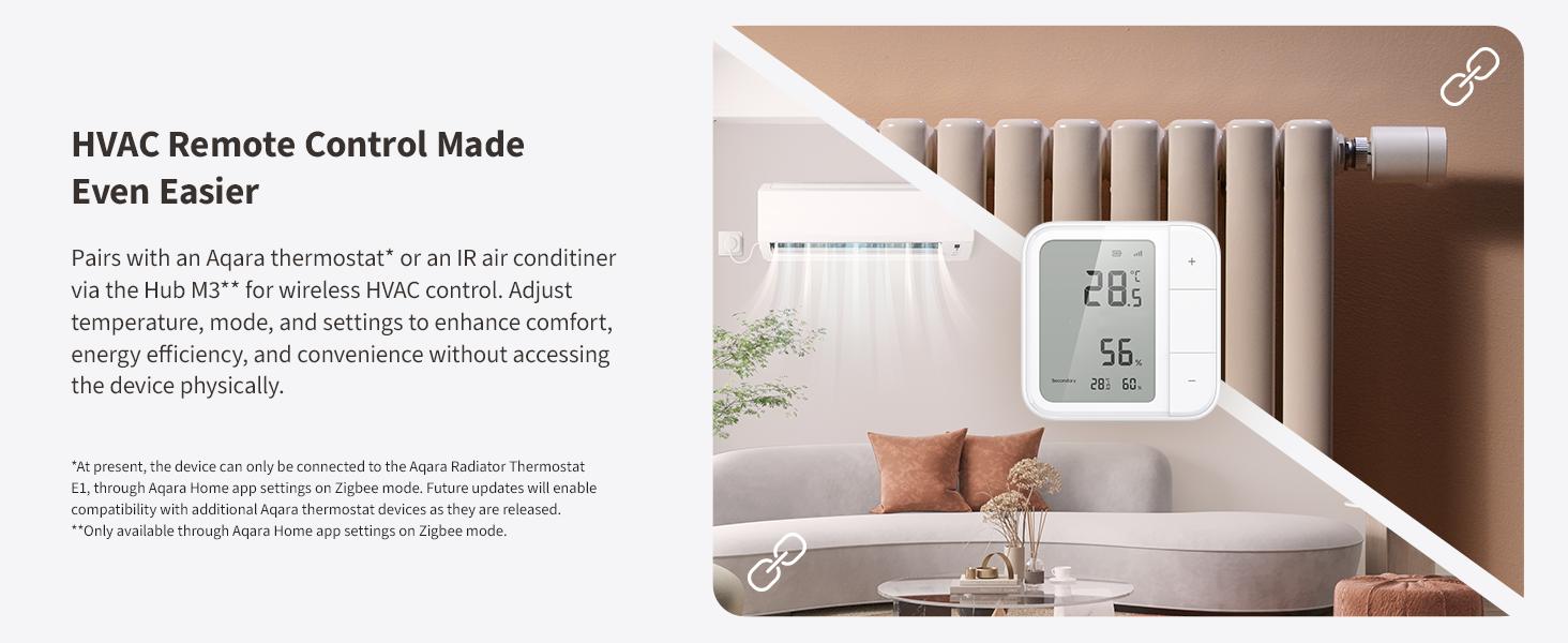 /Zigbee Climate Sensor W100,Temperature and Humidity Monitoring,Remote HVAC, 3 Customizable Buttons,Works with HomeKit, Alexa, & More