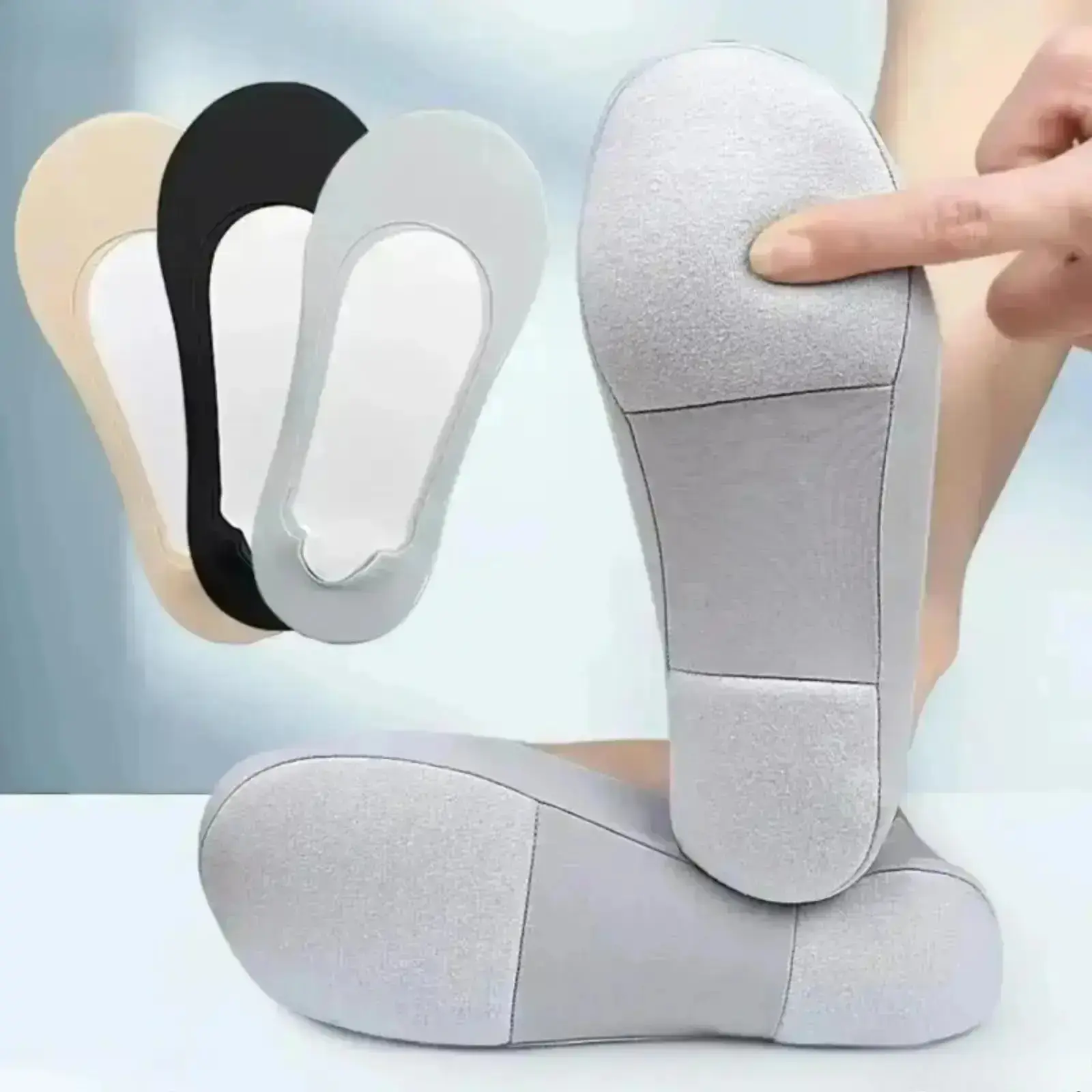 3/10 Pairs Women Thickened Non-Slip No Show Liner Socks, Soft Invisible Boat Socks For Flats Sneakers, Breathable Hidden Footwear Suitable For Spring Summer Daily Wear, Sweet Gift For Girlfriend tiktokshopbacktoschool