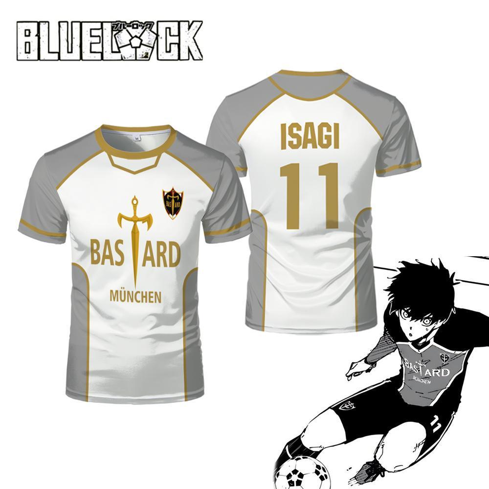 Blue Lock Bastard München Jersey Japanese Anime Kaiser Isagi Cosplay Unisex Football T-shirt Sports Casual Breathable Kid's Tops