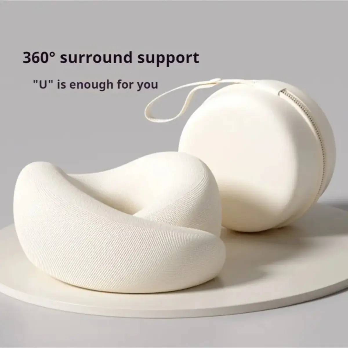 Anatomical Memory Foam Travel Pillow, Contoured Head and Neck Support Cushion for Camping, Flights, Road Trips and Everyday Travel