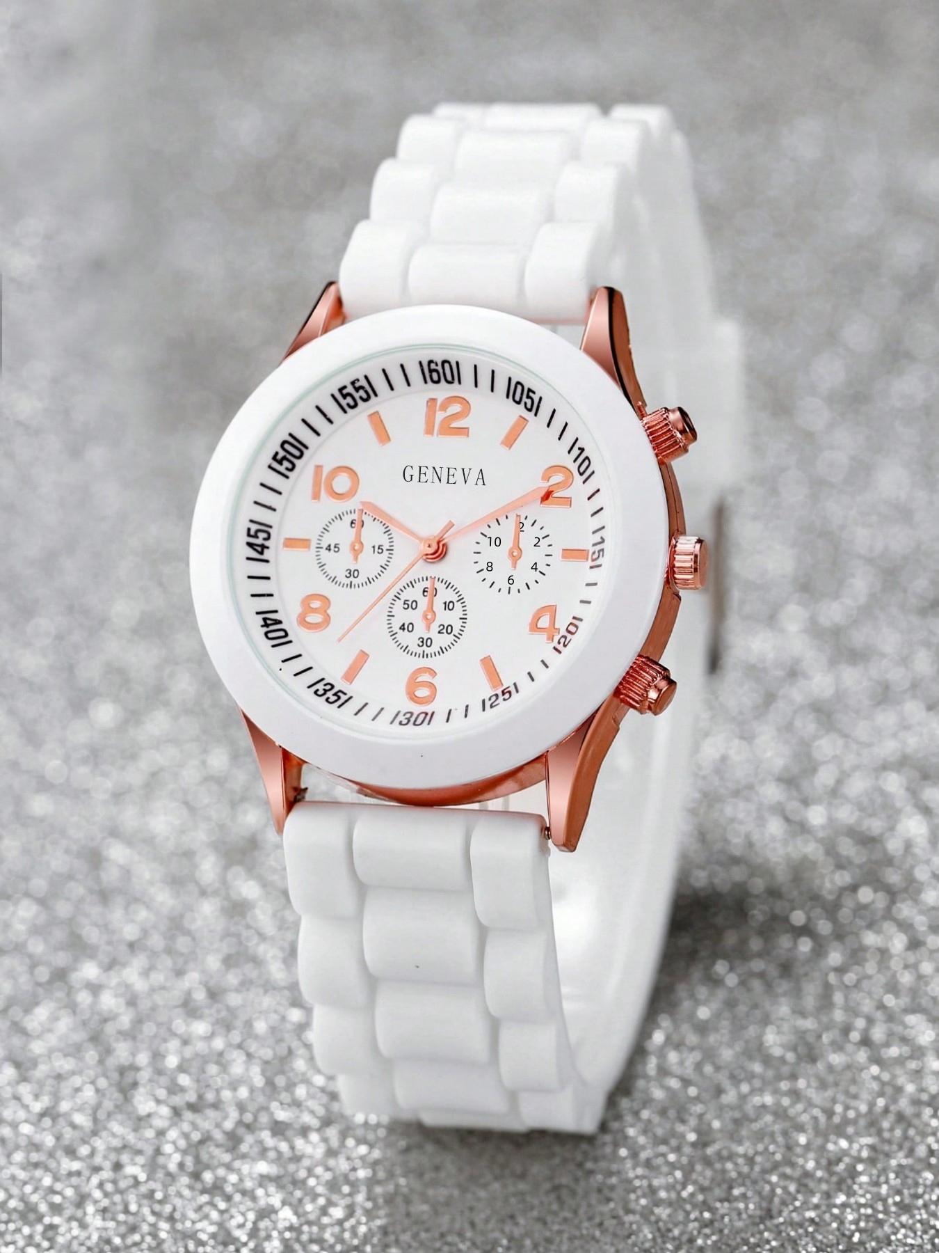 Round Dial Analog Quartz Watch, Fashionable Watch Without Box