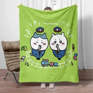 HD Chiikawa Character Print  Featuring vibrant high-definition Chiikawa artwork with adorable characters and crisp colors, this blanket creates a cheerful anime atmosphere in bedrooms, living rooms, dorms, and cozy spaces.  Ultra-Soft Flannel Comfort  Cra