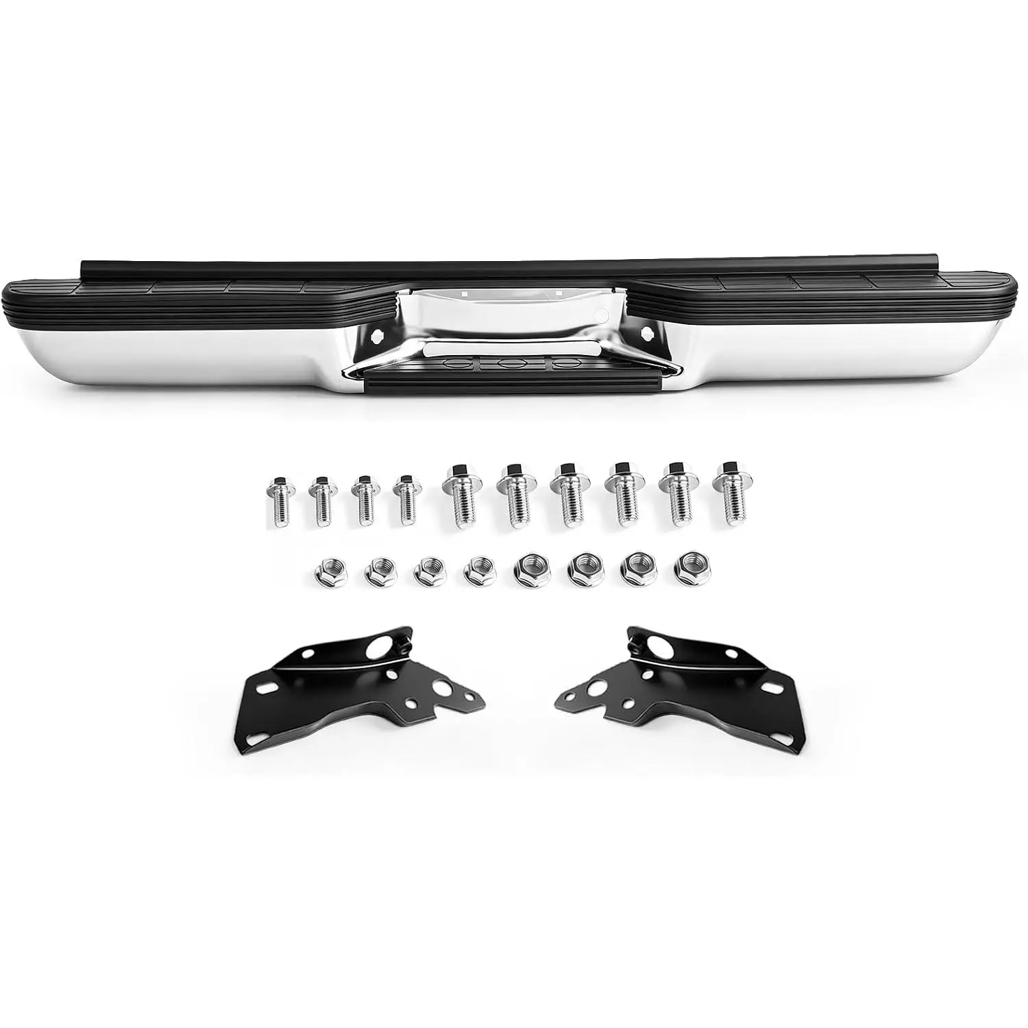 Fit For 1988-2000 Chevrolet Chevy Silverado GMC Sierra C/K 1500 2500 3500, Rear Bumper Assembly Pickup Fleetside, GM1101109, Chrome