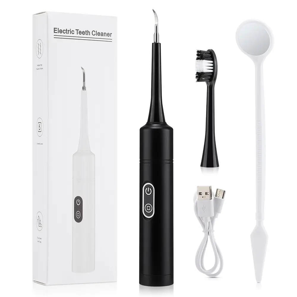 Electric Tooth Cleaner for Tartar Removal, Vibration Plaque Cleaning Device, Teeth Whitening Tool for Oral Care and Dental Hygiene