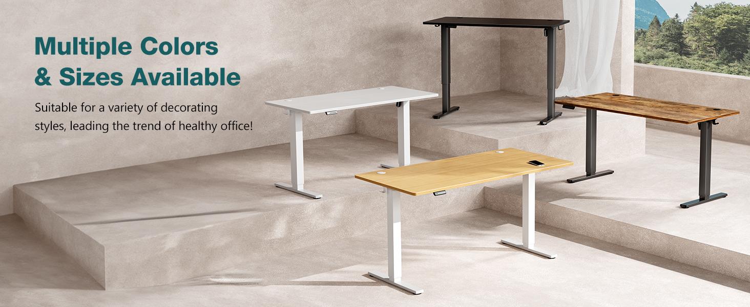 Standing Desk Height Adjustable, Sit to Stand Up Computer Workstations Work PC Table Home Office Study Writing Gaming Desks with Memory Presets for Walking Pad, Bedroom