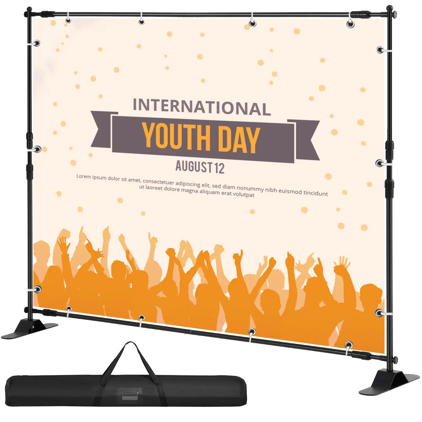 Backdrop Banner Stand Adjustable Height and Width Newest Step and Repeat for Trade Show Wall Exhibitor Photo Booth Background, 4.4 lbs/2 kg Load Capacity, Aluminum Construction