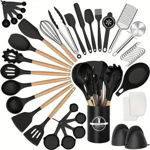 43-Piece Silicone Kitchen Set, Heat-Resistant Non-Stick Cooking Tools, Durable and Easy to Clean, Essential Kitchen Utensils, Kitchen Tools and Gadgets