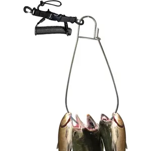 Fish Stringer Clip Large, Fishing Stringer Carry Multiple Large Fish, Quick Release 78”Steel Core Lanyard, Designed for Spearfishing, Kayak Fishing & Scuba Diving, Stainless