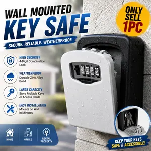 1pc Super Safe Key Box - Outdoor Wall-Mounted Key Safe with Lock and Lid - Made of Sturdy Plastic - Suitable for Home, Car, Hotel, and Emergency Use - Key Box - Ideal Choice for Travel, Home Security, and Renovation Needs