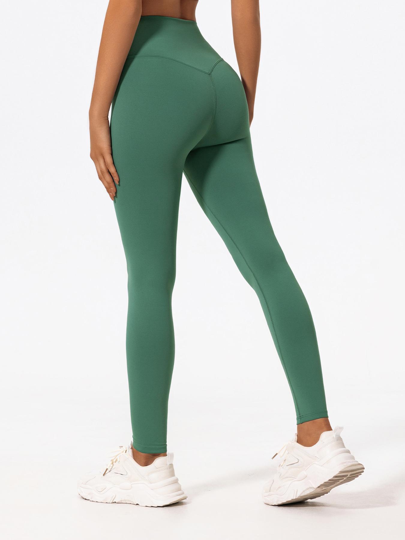 Women's Solid Color High Waist Sports Leggings, High Stretch Casual Comfortable Breathable Tummy Control Butt Lifting Yoga Leggings, Ladies Sportswear for Indoor Outdoor Wear, High Waisted Leggings