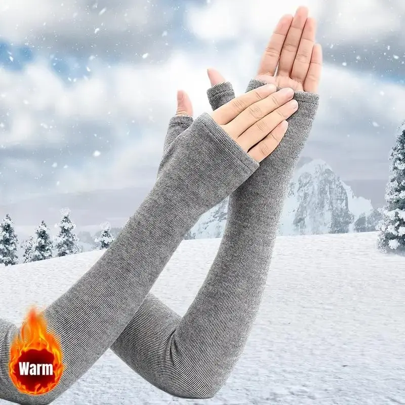Warm Sleeve Covers for Women, Fall Winter Long Arm Sleeves, Thick Fake Sleeves, Windproof Frost-Proof, Christmas Gift for Boys Girls