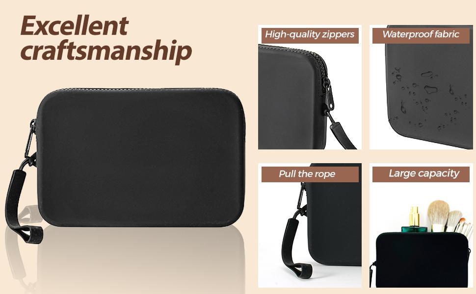 Large Silicone Multifunctional Essential Bag Portable Travel Makeup Bag for Women Men Cards Cash Bag Zipper Pouch (Light Green)