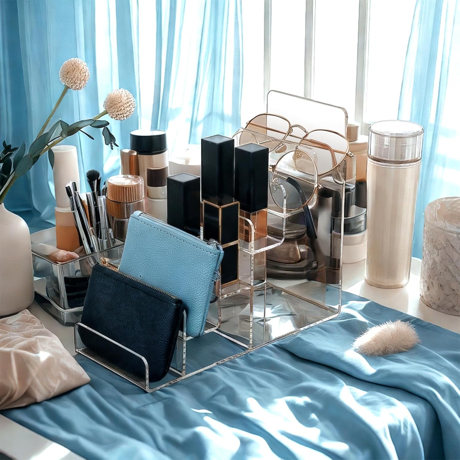 Wallet Display Stand Purse Handbag Organizer, Clear Riser Display Stand Purse Display Rack, Display Shelf for Perfume Sunglasses Handbag (2 PCS-6 Tier) Wallet Display Stand Purse Handbag Organizer, Clear Riser Display Stand Purse Display Rack, Display Shelf for Perfume Sunglasses Handbag (2 PCS-6 Tier)