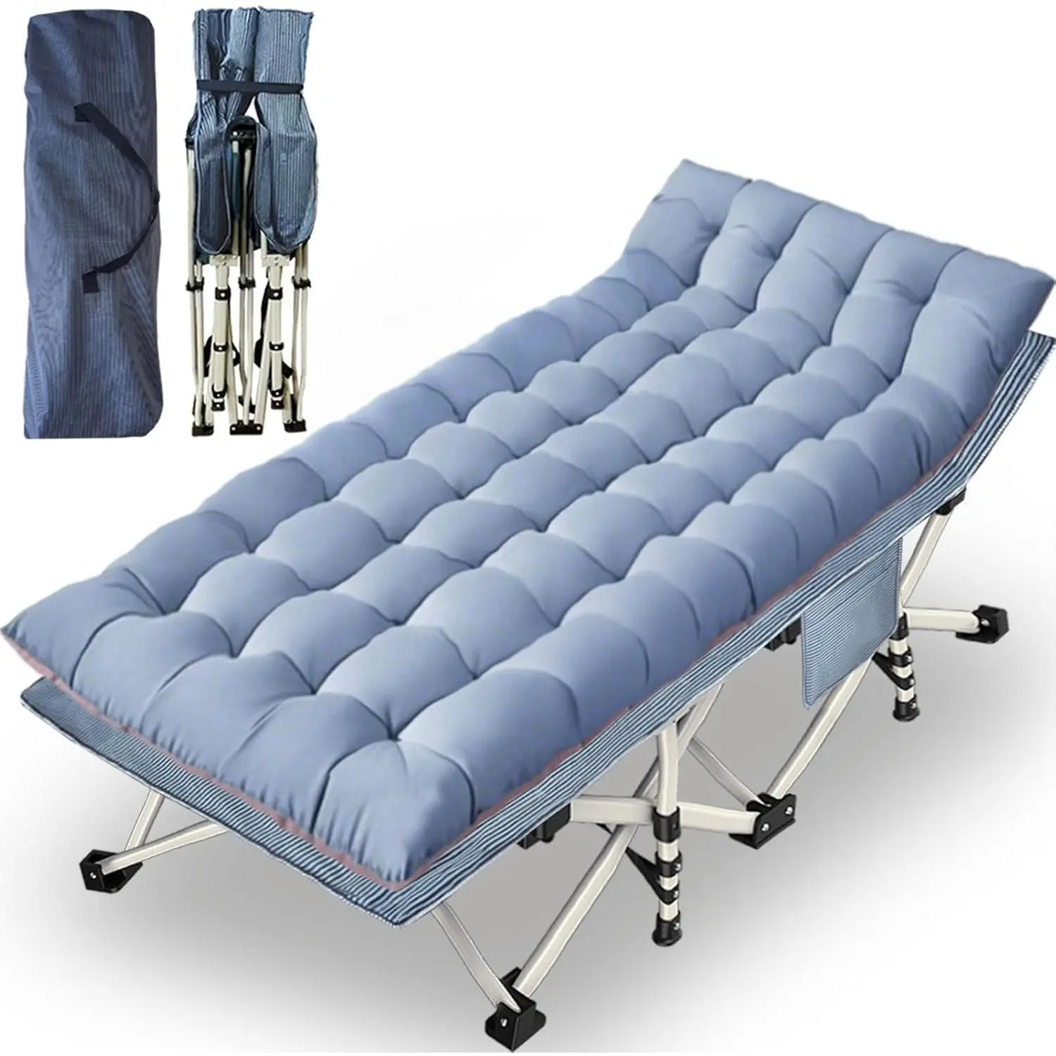79" L x 32" W x 18" H Camping Cot with Comfortable Mattress for Adults Oversize XXL Cots for Sleeping Camping Bed Folding Cot Heavy Duty with Carry Bag for Home Outdoor Travel