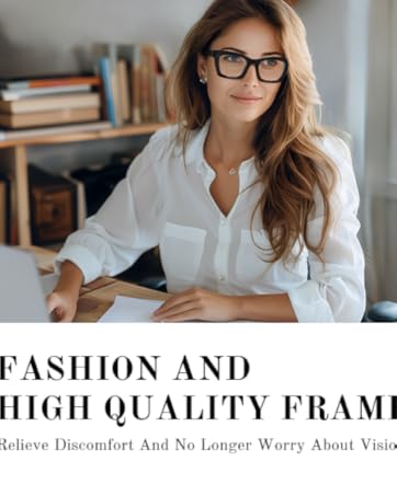 Oprah Reading Glasses for Women-Blue Light Blocking Fashion Readers with Spring Hinge Square Eyeglasses