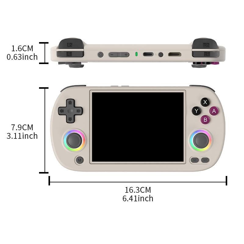 ANBERNIC RG40XX H 64GB handheld game console -4-inch IPS OCA screen, Linux 64 bit, 1.5GHz quad core CPU, 5G WiFi/Bluetooth 4.2, HDMI TV output, 5000+pre installed retro games, 3200mAh 6H battery, RGB lights and vibration