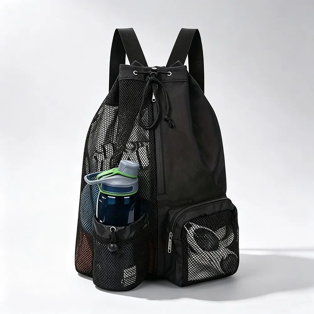 Mesh Drawstring Swimming Backpack with Dry Wet Separation Bag, Multifunctional Beach Backpack for Swim Gym Sports Equipment Storage, Swimming Accessories