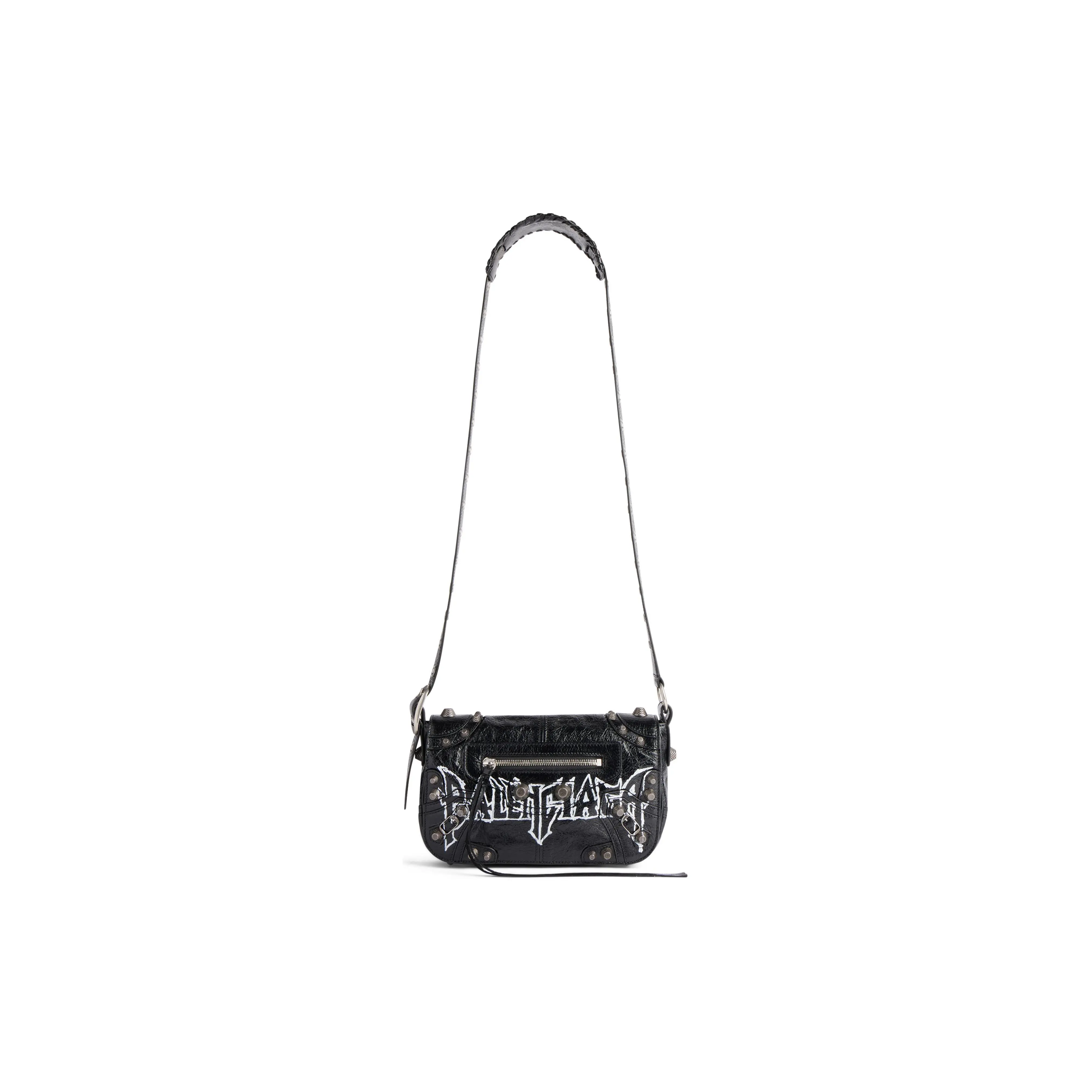Balenciaga Le Cagole Adjustable Strap Magnetic Flap Crossbody Bag – Men’s Small Black Lambskin