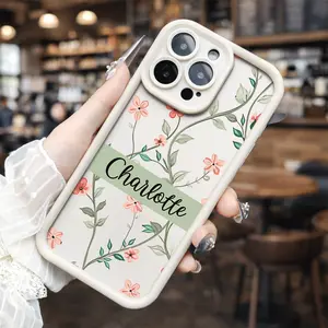 Custom Name Floral for phone case, compatible with iPhone 17 Pro Max, 16 Pro Max，15 Pro, 14, 13, 12, 11, XR, XS Plus, SE, Mini. Made from soft TPU shock-resistant silicone material, this stylish street-style gift is perfect for any occasion.