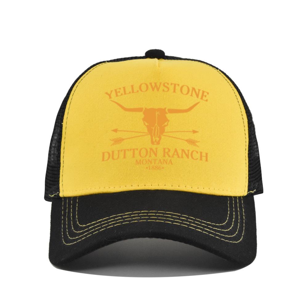 Cross-border Yellowstone baseball cap, silk-printed Yellowstone mesh cap, printed duckbill cap, unisex washable breathable sun hat