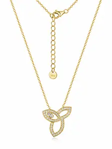 S925 Sterling Silver Trinity Knot Moissanite Necklace, Elegant Lightweight Collarbone Chain for Women, Luxury Fashion Jewelry