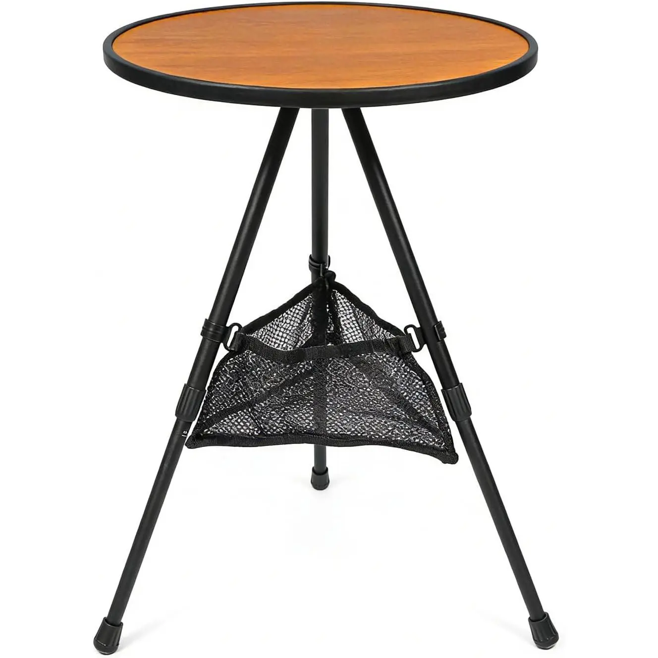 Small Folding Table, Round Portable Patio Table, Tool-Free Assembly, Height Adjustable Side Table, Easy to Carry and Move