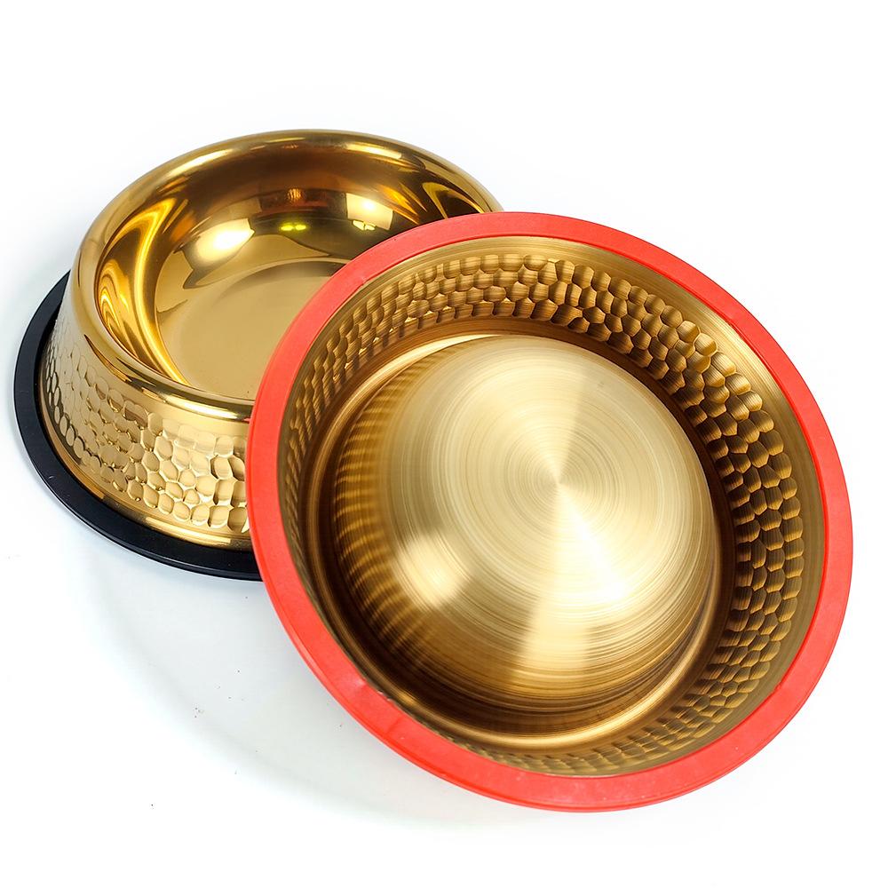 304 Stainless Steel Heavy Duty Pet Bowl, 1 Count Anti-spill Dog Food & Water Bowl, Rustproof BPA-Free Pet Feeding Bowl with Rubber Base, Pet Supplies & Accessories for Dogs & Cats