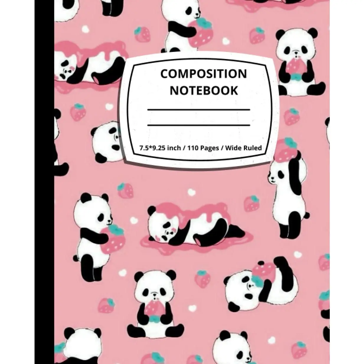 Cute Panda Composition Notebook Wide Ruled excellent  to school  for girls, teenagers & adults | School Supplies - Paperback